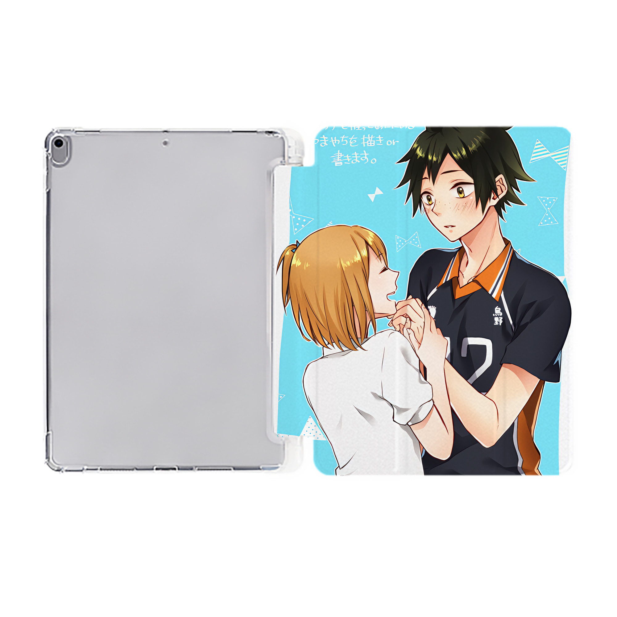 （画像用） ハイキュー!! Haikyu!! IPad ケース ペン収納付き 三つ折りスタンド PUレザー×シリコン 対応機種9.5/10.5/10.9インチ